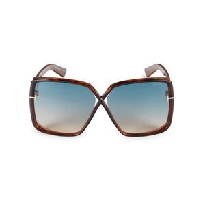 Tom Ford Tortoise and Blue Gradient Sunglasses